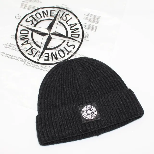 Stone Island Ribbed Beanie Compass Patch