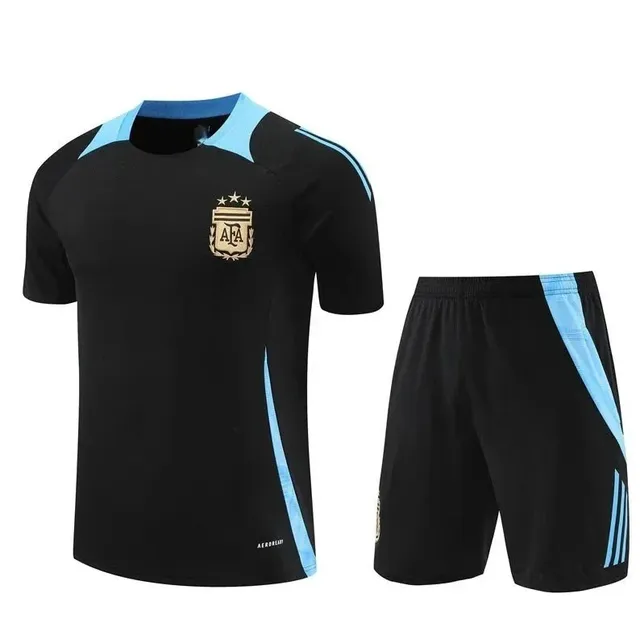 Adidas × Argentina National Team Argentina Training Kit Black with Light Blue Accents