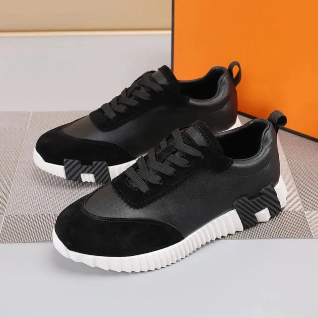 Hermès H-Stripes Sneaker Black Suede and Leather