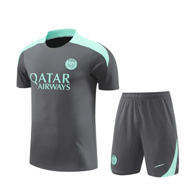 2425 short sleeve Paris dark gray with light blue
