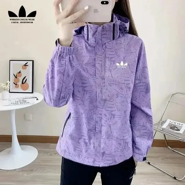 Adidas Windbreaker Jacket Leaf Print