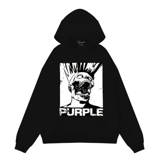 Purple Brand Hoodie Skull Graphic