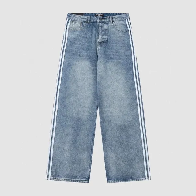 Balenciaga Track Stripe Jeans Light Wash