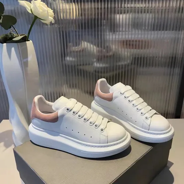 Alexander McQueen Oversized Sneaker White with Pink Heel Tab