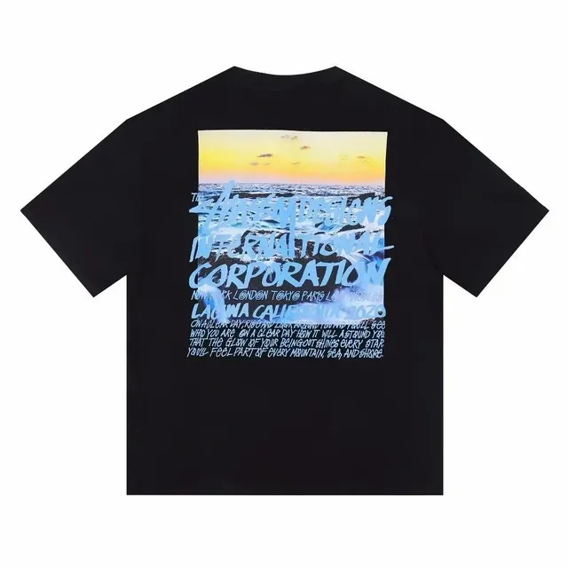 Stüssy Graphic T-Shirt Sunset Ocean Print