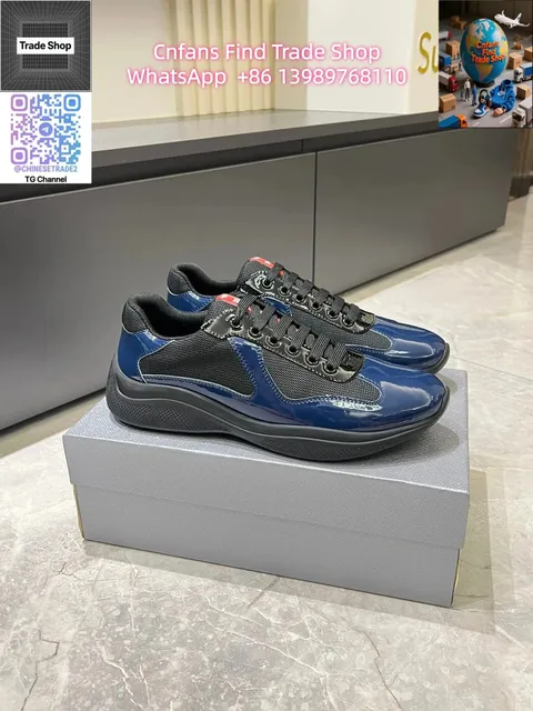 Prada Clever Sneaker Navy Patent