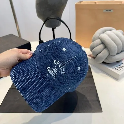 Celine Denim Cap Embroidered Logo