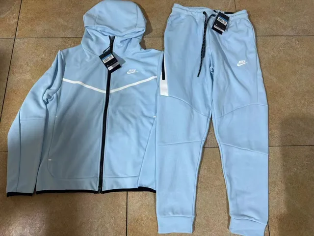 Nike Tech Fleece Hoodie and Joggers Light Blue