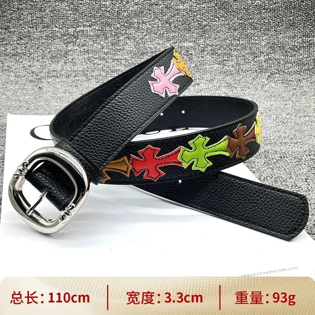【椭圆针扣110cm】彩色十字架腰带