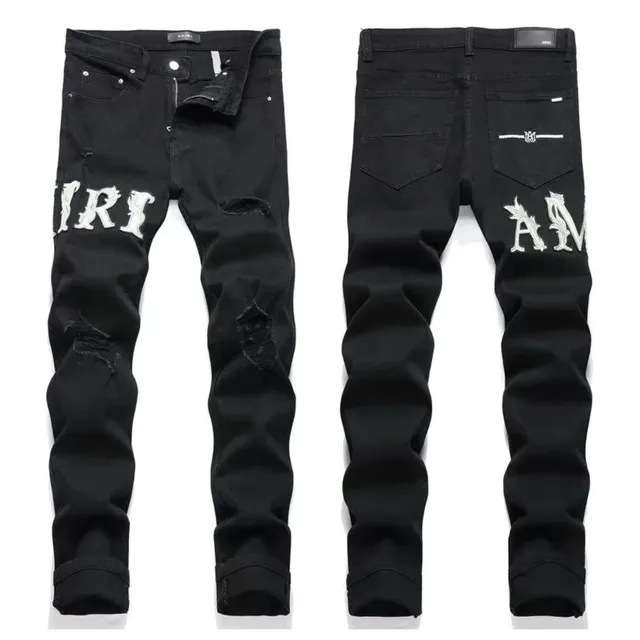 Amiri Distressed Jeans Embroidered Logo