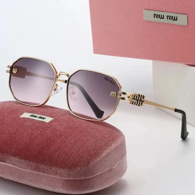 Miu Miu Sunglasses Octagonal Frame with Logo Temples