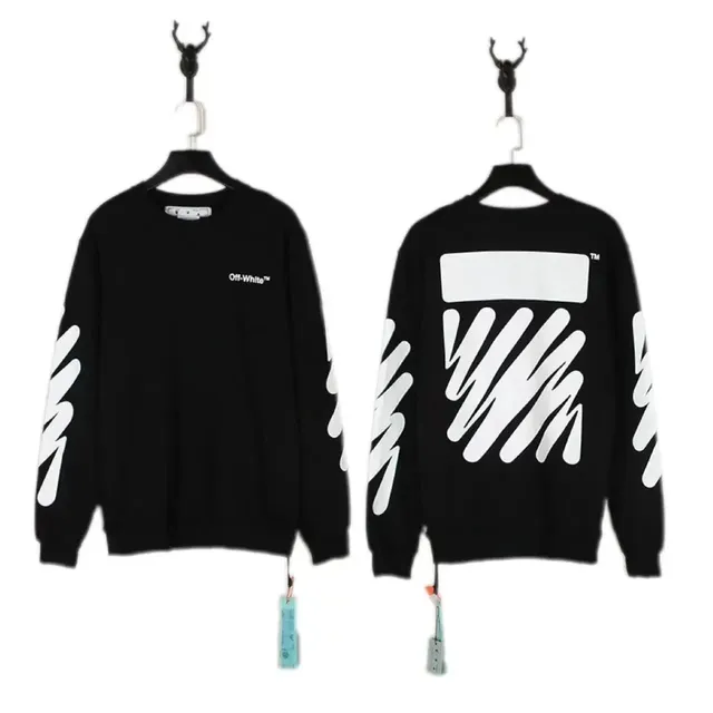 Off-White Oversized Crewneck Sweatshirt Diagonal Stripe