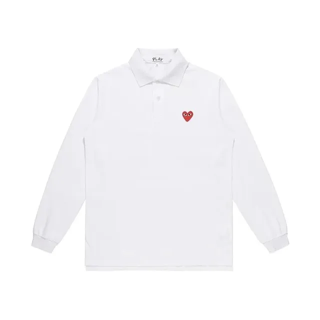 Comme des Garçons Polo Shirt Red Heart Logo