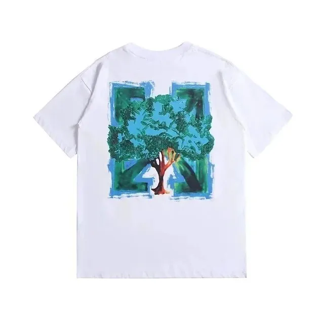 Off-White Tree Print T-Shirt Green Tree Graphic