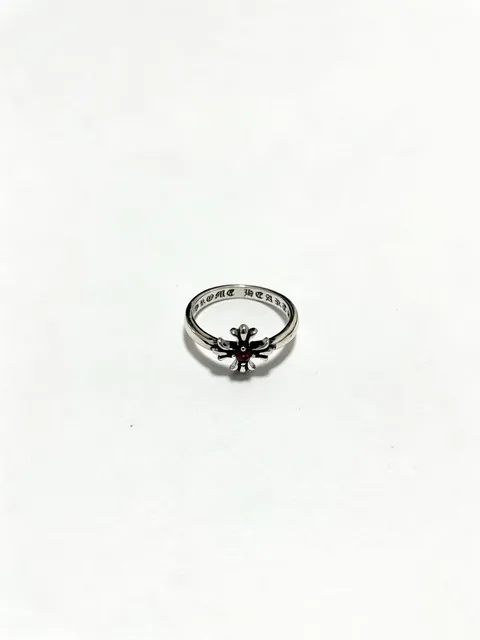 Chrome Hearts Cross Ring Small Cross with Ruby