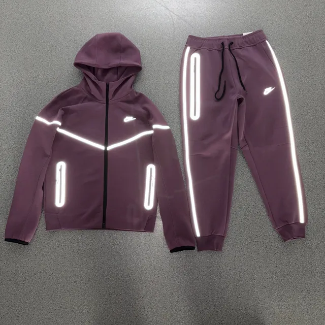 Nike Tech Fleece Hoodie and Joggers Reflective Stripe