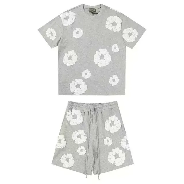 Balenciaga Scrunched Flower Set Grey with White Floral Print
