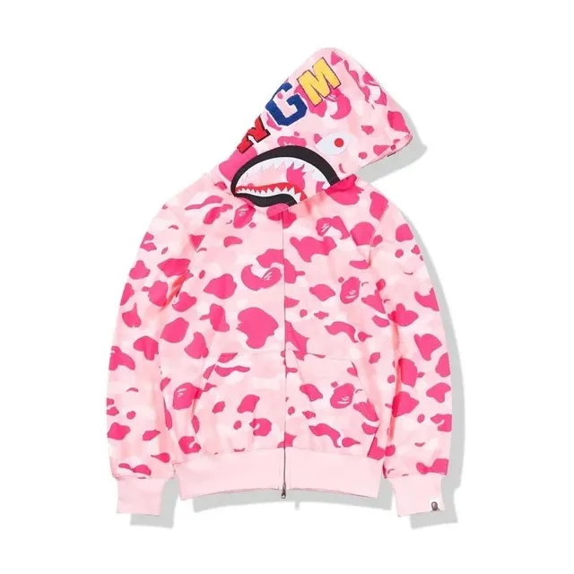 BAPE Shark Hoodie Pink Camo
