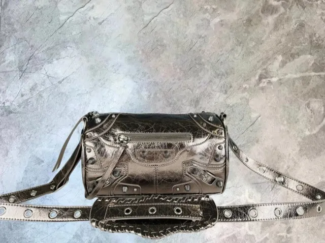 Balenciaga City Bag Metallic Crinkled Leather
