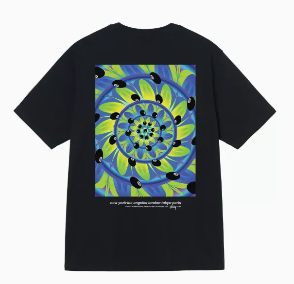 Stüssy Graphic T-Shirt Psychedelic Spiral Print