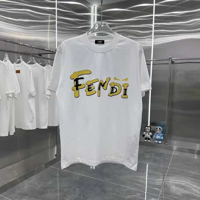 Fendi Logo T-Shirt Yellow Graphic