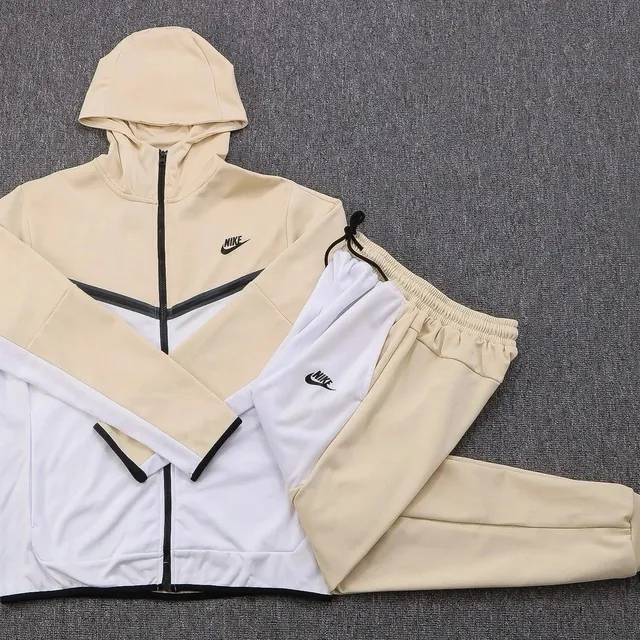 Nike Tech Fleece Hoodie and Joggers Beige/White