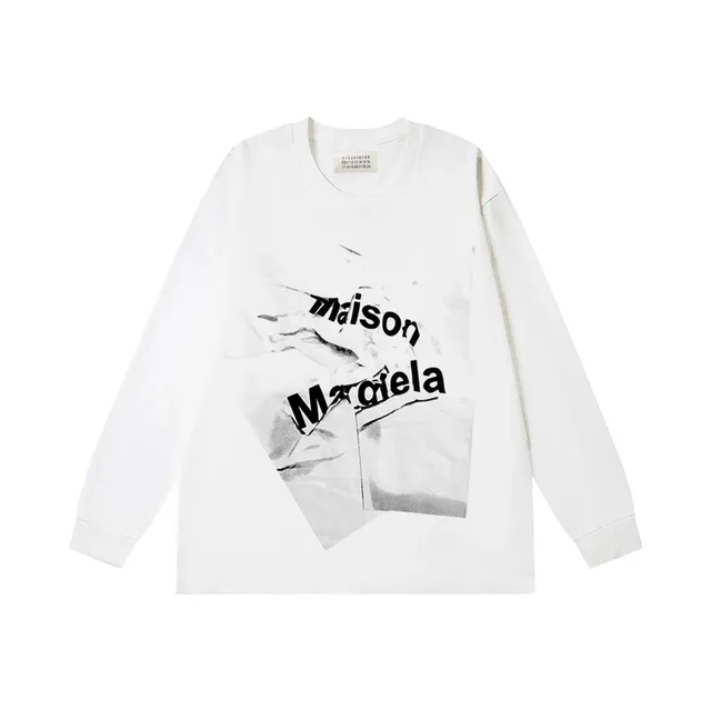 Maison Margiela Long-Sleeve Tee Crumpled Logo Print
