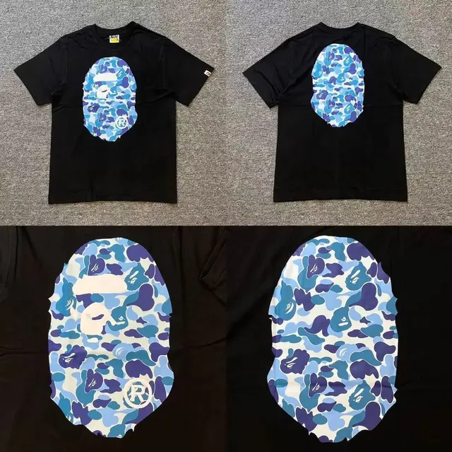 BAPE Shark Hoodie Tee Blue Camo