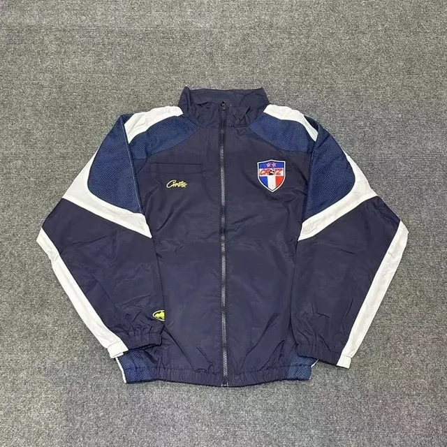 Corteiz Goggle Jacket Navy White Panel