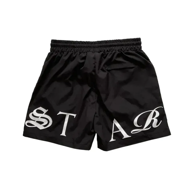 Star Wars Logo Shorts Silver Script Print