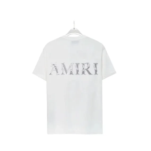 Amiri Logo Tee Floral Embroidered
