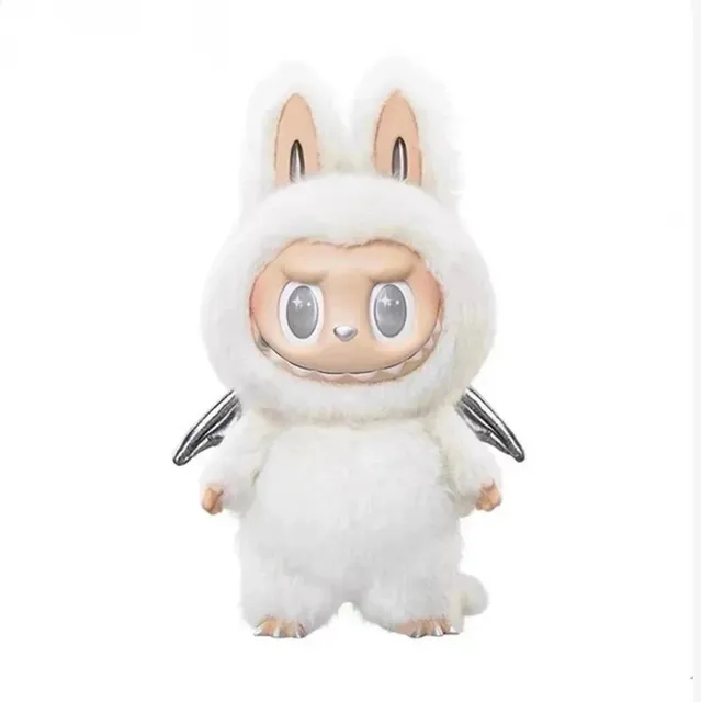 Labubu Rabbit Figure Furry White with Wings