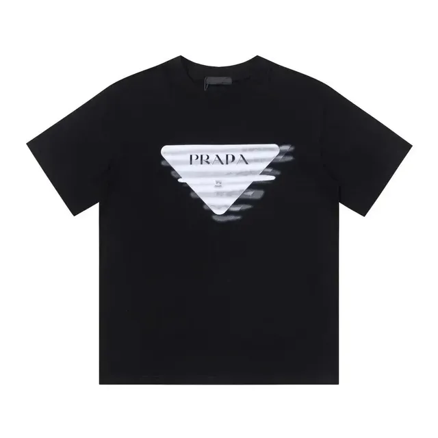 Prada Logo T-Shirt Triangle Print