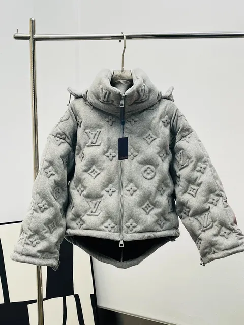 Louis Vuitton Monogram Quilted Puffer Jacket Embossed LV