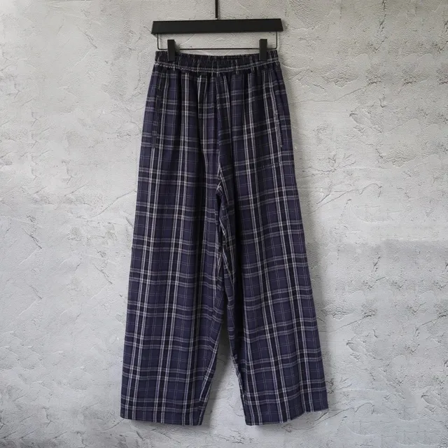 Plaid Trousers Wide-Leg Checkered