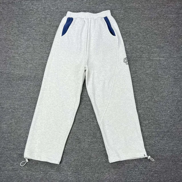 Track Pants Heather Grey with Navy Panels