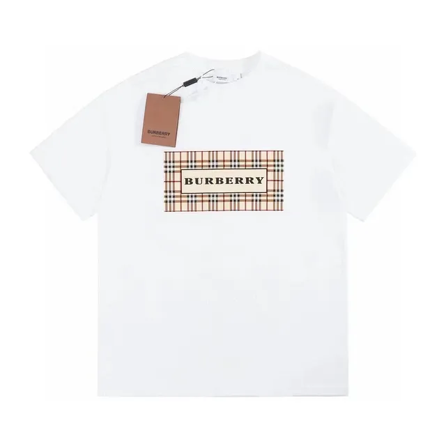 Burberry Logo Graphic Tee Check Print Logo