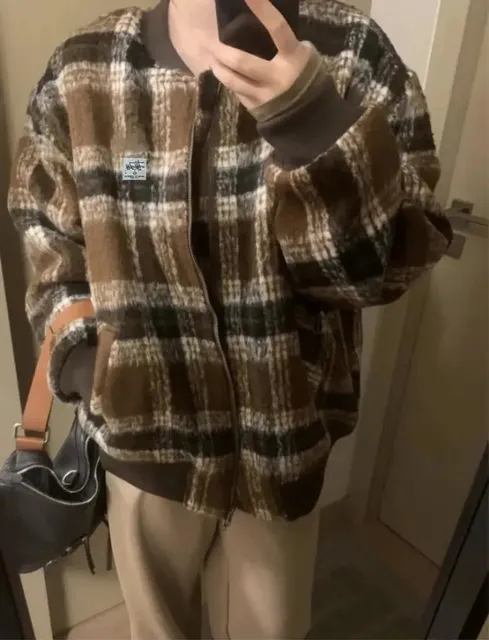 Stüssy Plaid Fleece Jacket Oversized Checkered
