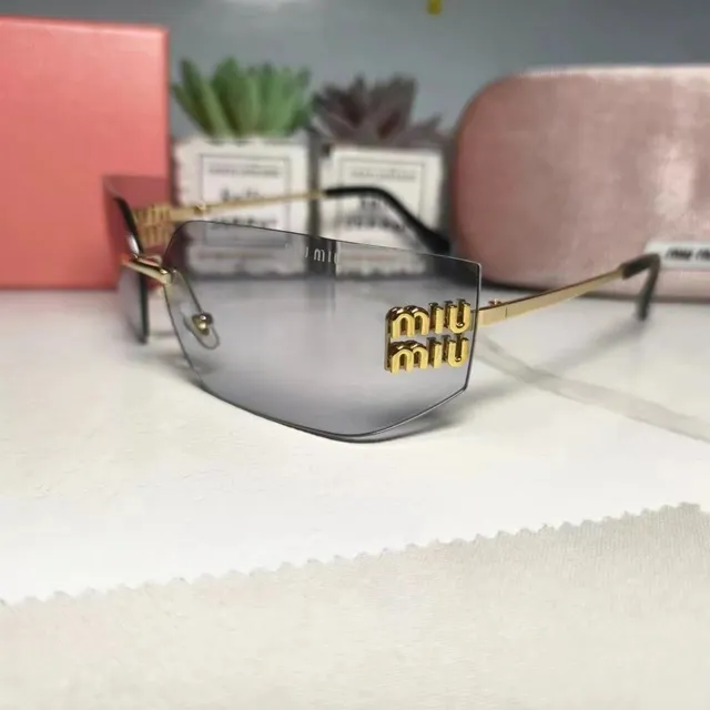 Miu Miu Rimless Sunglasses Double M Logo