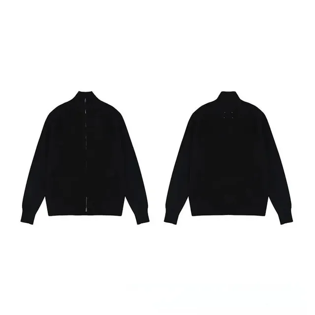 Maison Margiela Zip-Up Knit Sweater Four-Stitch Detail