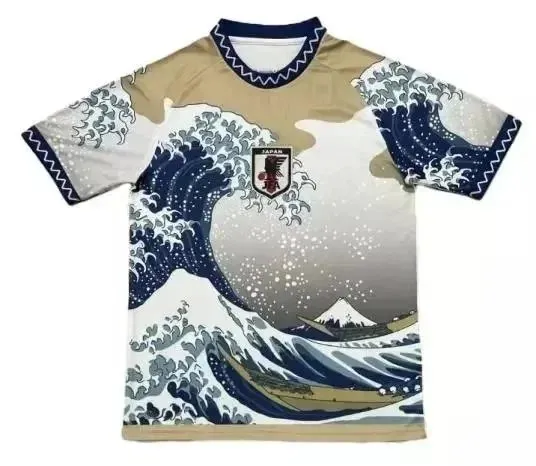 Japan National Team Football Jersey The Great Wave off Kanagawa Print