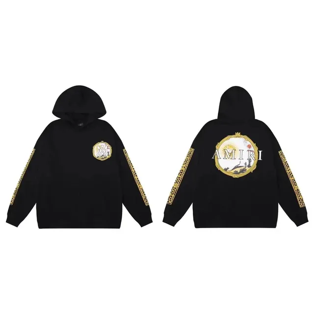 Amiri Hoodie Gold Embroidered Logo