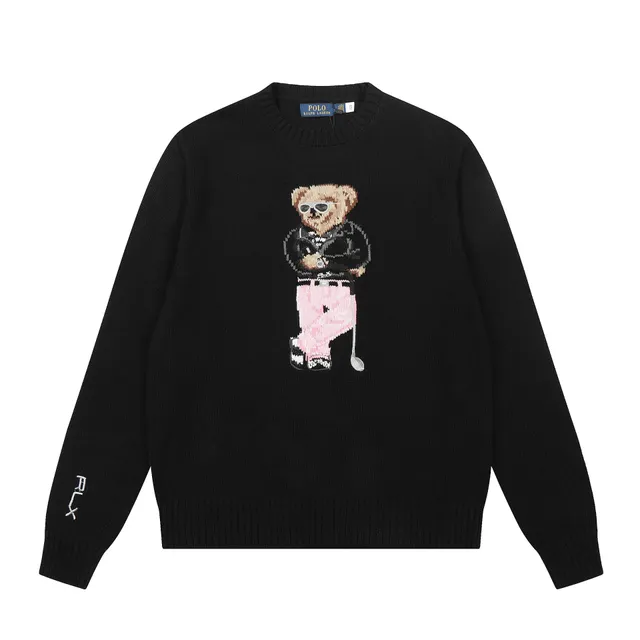Polo Ralph Lauren Polo Bear Sweater Black with Embroidered Bear