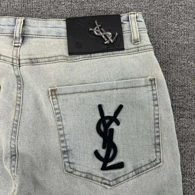 Saint Laurent Logo Jeans Black Monogram Patch