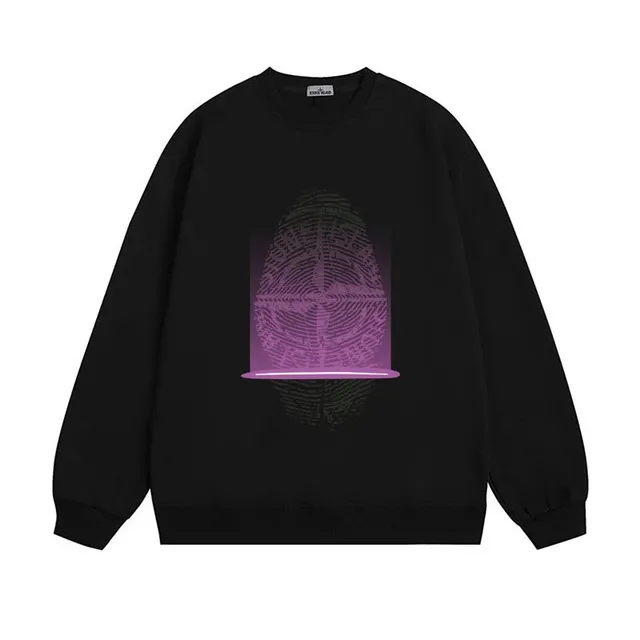 Stone Island Crewneck Sweatshirt Fingerprint Graphic