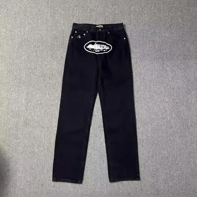 Corteiz 501 Jeans Black with Oval Logo Patch