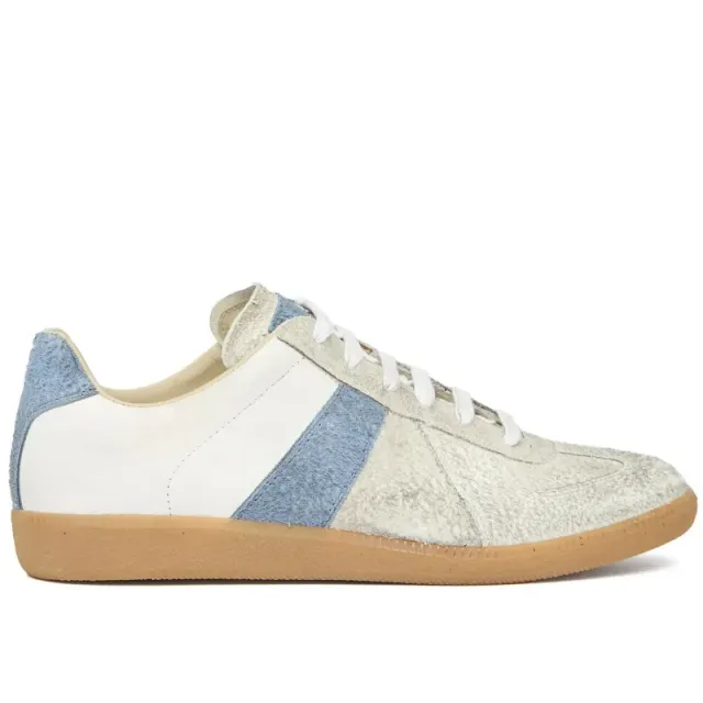 Maison Margiela Replica Sneaker White Blue Suede