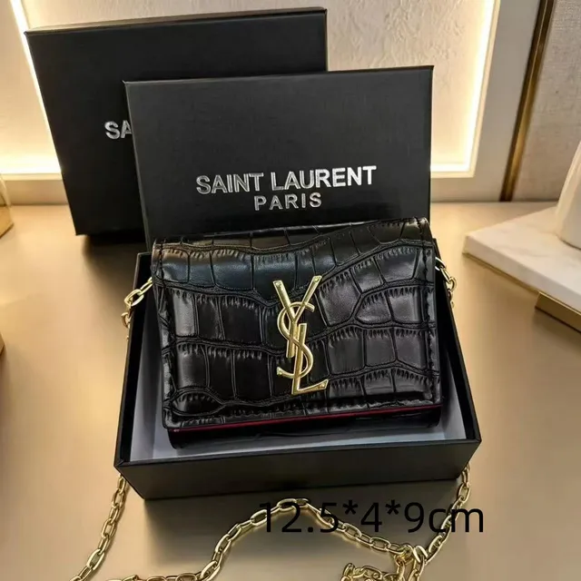 Saint Laurent Niki Mini Crocodile-Embossed