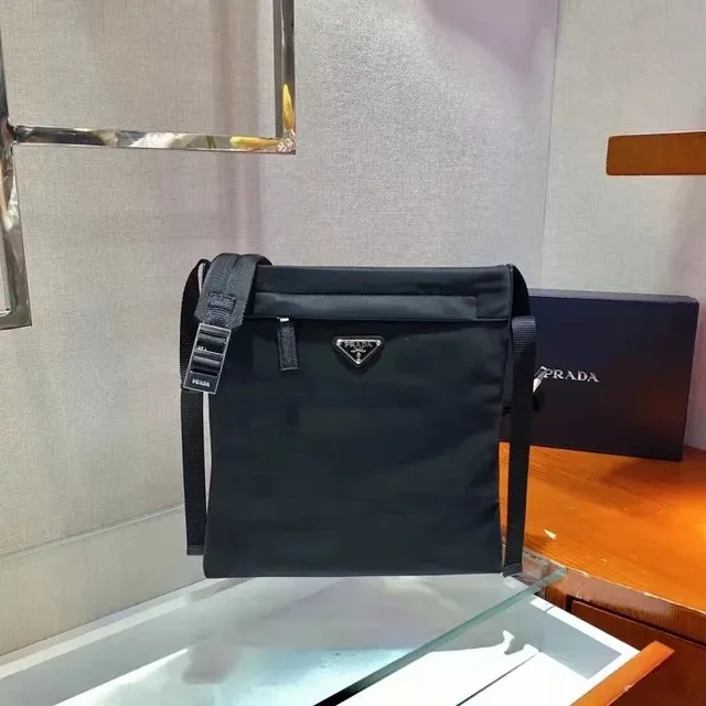 Prada Re-Nylon Messenger Bag Black