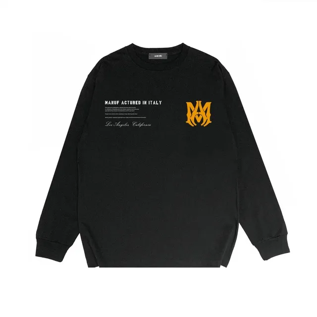 Amiri Long-Sleeve Tee Gold Logo Print